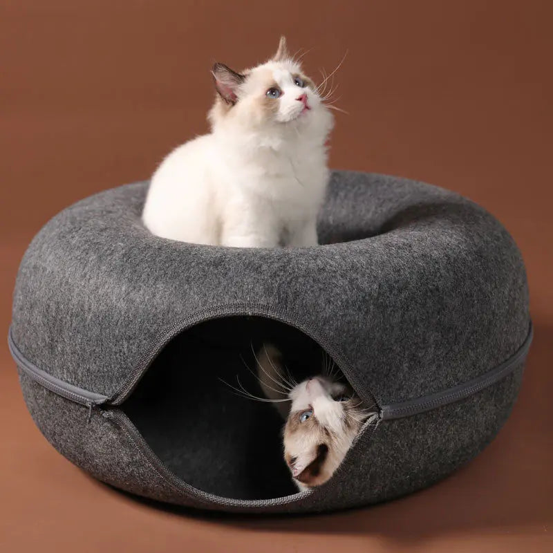 Donut Cat Bed Pet Cat Tunnel Interactive Game Toy - VMX PETS - VMX PETS
