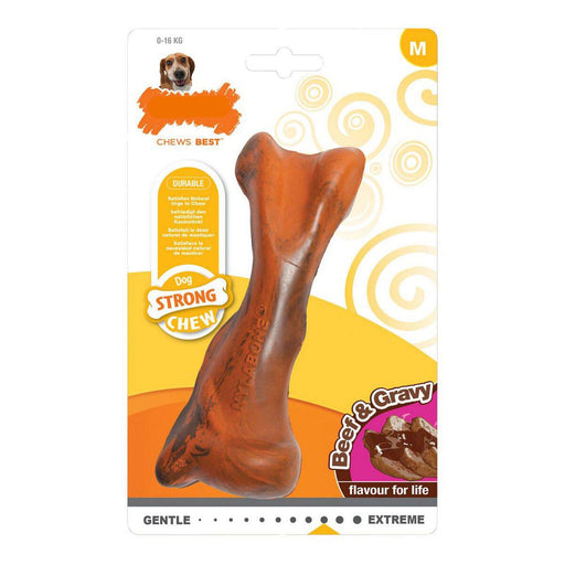 Dog chewing toy Nylabone Strong Chew Sauce Meat Rubber Size M - VMX PETS