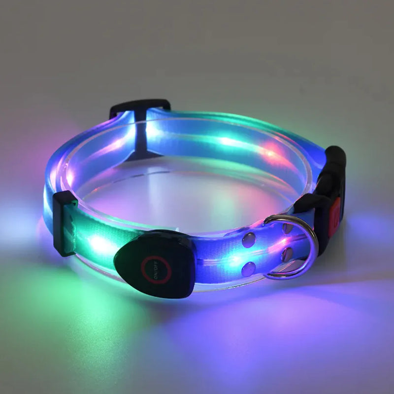 Rechargeable LED Pet Collar with Nylon Leash - VMX PETS - VMX PETS