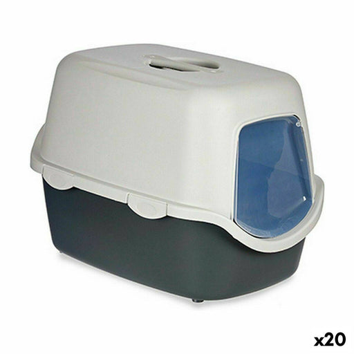 Cat Litter Box Stefanplast Anthracite Light grey Plastic 56,5 x 39,5 x 39 cm (20 Units) - VMX PETS