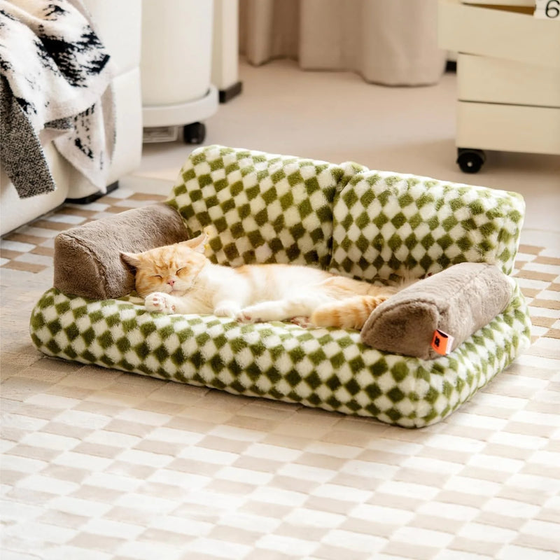 Fluffy Cat Couch Washable Pet Couch Bed For Cats And Small Dogs Up To Non-Slip Dog Beds - VMX PETS - VMX PETS