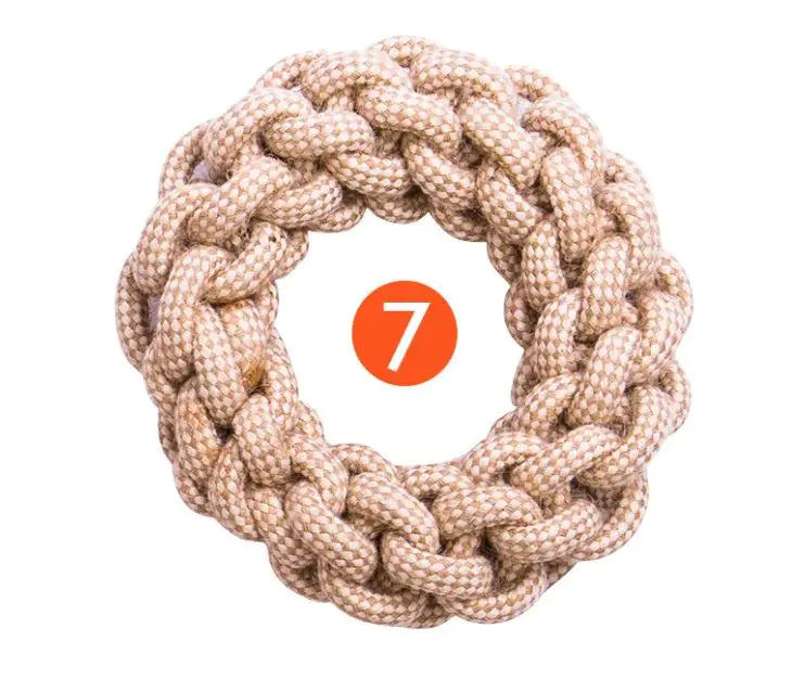 9 Packs Sustainable Natural Cotton Hemp Organic Tough Rope Dog Toy Chew Set Hemp Dog Toy - VMX PETS - VMX PETS