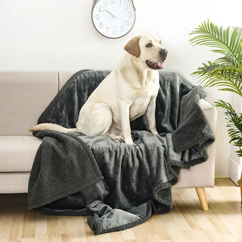 Flannel Shu Cotton Sherpa Thickened Pet Blanket - VMX PETS - VMX PETS