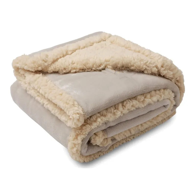 Flannel Shu Cotton Sherpa Thickened Pet Blanket - VMX PETS - VMX PETS