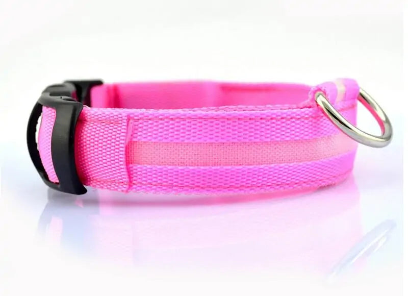 LED Pet Dog Collar for Night Safety, Nylon Leash with Glow-in-the-Dark Feature - VMX PETS - VMX PETS