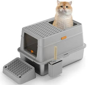 Stainless Steel Fully Enclosed Cat Litter Box Large - VMX PETS - VMX PETS