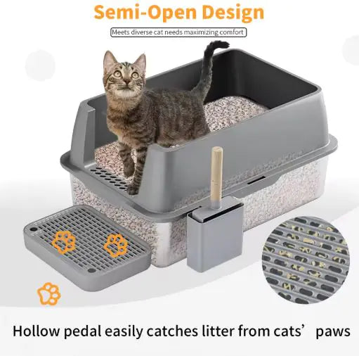 Stainless Steel Fully Enclosed Cat Litter Box Large - VMX PETS - VMX PETS