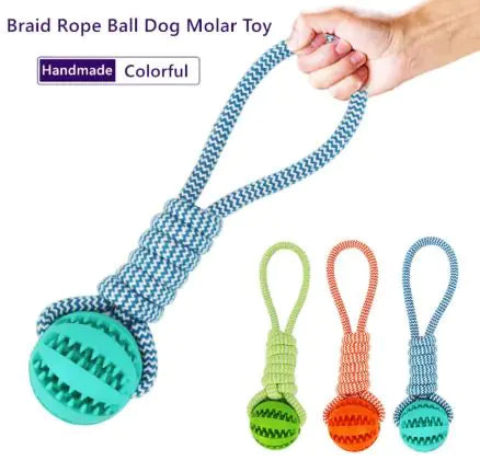 Pet Ball Toy with Rope Rubber - VMX PETS - VMX PETS