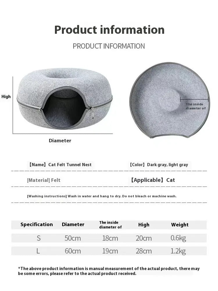 Pet Bed Comfortable Round Cat Tunnel - VMX PETS - VMX PETS