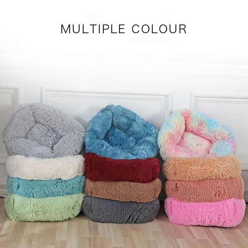 Plush Square Cat Bed: Warm Winter Pet Nest for Small Dogs and Cats - VMX PETS - VMX PETS