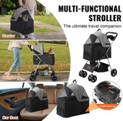 VEVOR Pet Stroller, A Four-wheeled Rotating Dog Stroller With A Brake, Has A Weight Capacity Of 35 Pounds - VMX PETS - VMX PETS